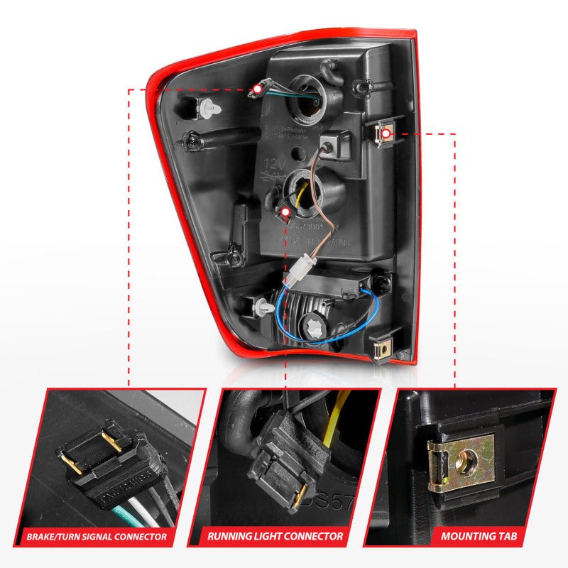 ANZO - Anzo 04-15 Nissan Titan Full LED Tailights Chrome Housing Red/Clear Lens - Demon Performance