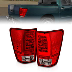 ANZO - Anzo 04-15 Nissan Titan Full LED Tailights Chrome Housing Red/Clear Lens - Demon Performance