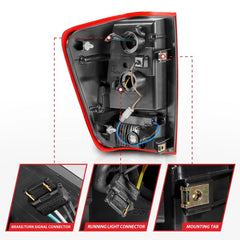 ANZO - Anzo 04-15 Nissan Titan Full LED Tailights Chrome Housing Red/Clear Lens - Demon Performance