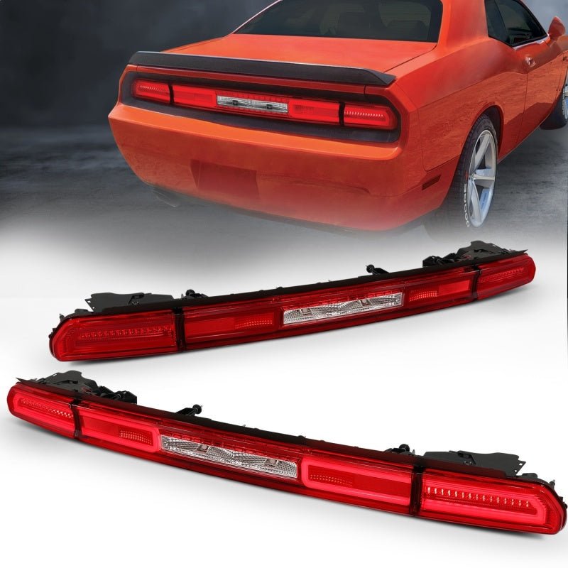 ANZO - ANZO 08-10 Dodge Challenger LED Taillights - Red/Clear w/Sequential Turn Signal - Demon Performance