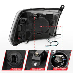 ANZO - ANZO 09-18 Dodge Ram 1500 Plank Style Projector Headlights Black w/ Halo - Demon Performance