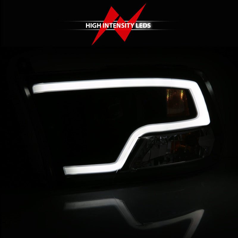 ANZO - ANZO 09-18 Dodge Ram 1500 Plank Style Projector Headlights Black w/ Halo - Demon Performance