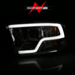 ANZO - ANZO 09-18 Dodge Ram 1500 Plank Style Projector Headlights Chrome w/ Halo - Demon Performance