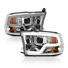 ANZO - ANZO 09-18 Dodge Ram 1500 Plank Style Projector Headlights Chrome w/ Halo - Demon Performance