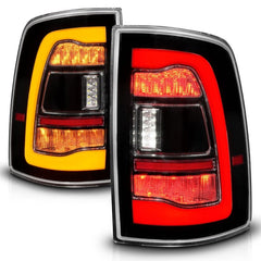 ANZO - ANZO 09-18 Dodge Ram 1500 Sequential LED Taillights Black w/Switchback Amber Signal - Demon Performance