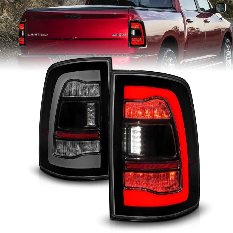 ANZO - ANZO 09-18 Dodge Ram 1500 Sequential LED Taillights Smoke Black - Demon Performance