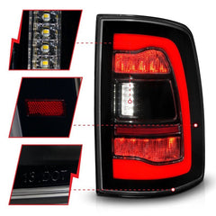 ANZO - ANZO 09-18 Dodge Ram 1500 Sequential LED Taillights Smoke Black - Demon Performance