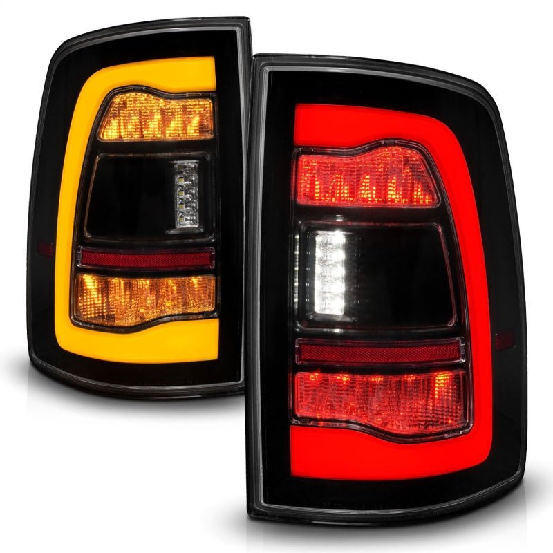 ANZO - ANZO 09-18 Dodge Ram 1500 Sequential LED Taillights Smoke Black w/Switchback Amber Signal - Demon Performance