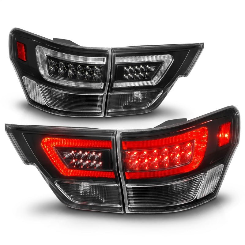 ANZO - ANZO 11-13 Jeep Grand Cherokee LED Taillights w/ Lightbar Black Housing/Clear Lens 4pcs - Demon Performance
