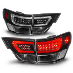 ANZO - ANZO 11-13 Jeep Grand Cherokee LED Taillights w/ Lightbar Black Housing/Clear Lens 4pcs - Demon Performance