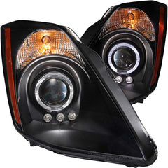 ANZO - ANZO 2003-2005 Nissan 350Z Projector Headlights w/ Halo Black - Demon Performance