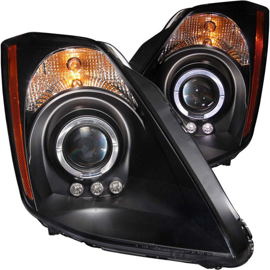 ANZO - ANZO 2003-2005 Nissan 350Z Projector Headlights w/ Halo Black - Demon Performance