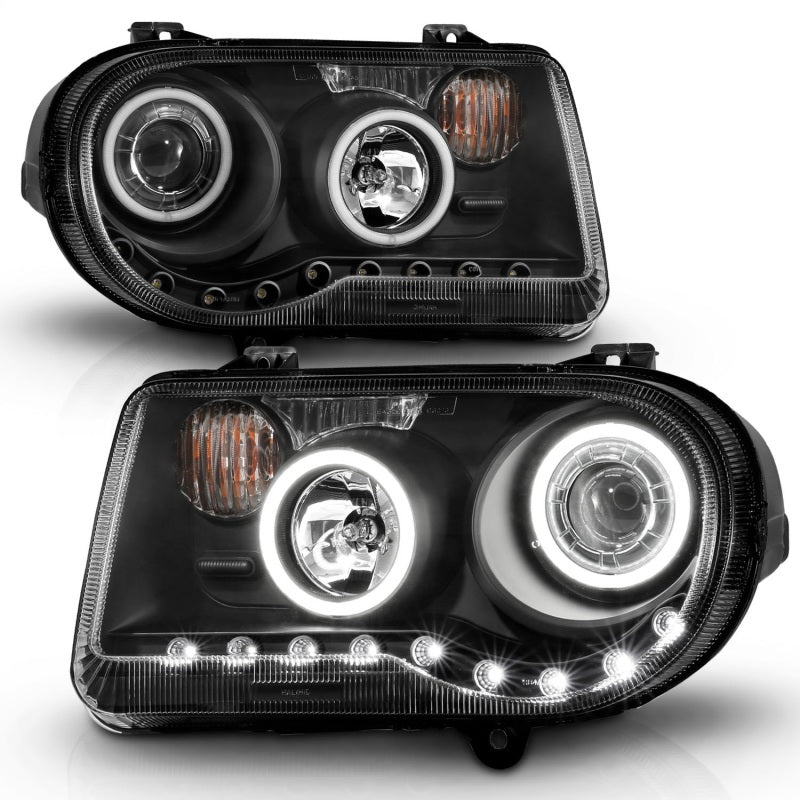 ANZO - ANZO 2005-2010 Chrysler 300C Projector Headlights w/ Halo Black (CCFL) G2 - Demon Performance
