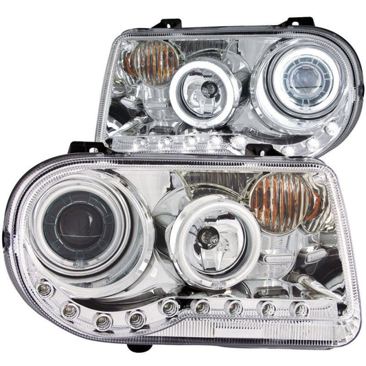 ANZO - ANZO 2005-2010 Chrysler 300C Projector Headlights w/ Halo Chrome (CCFL) G2 - Demon Performance