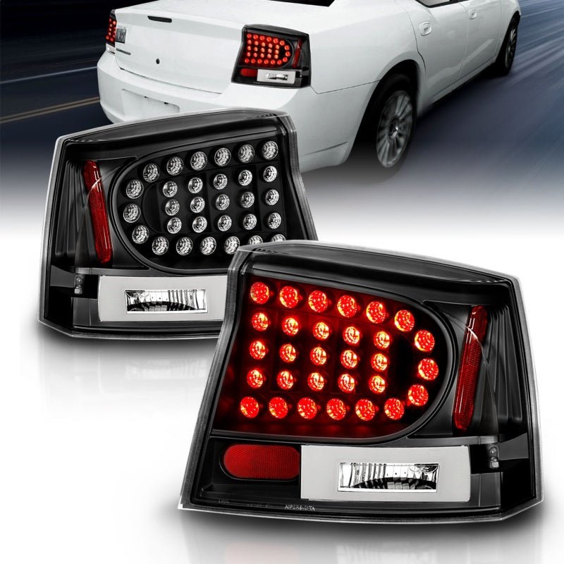 ANZO - ANZO 2006-2008 Dodge Charger LED Taillights Black - Demon Performance