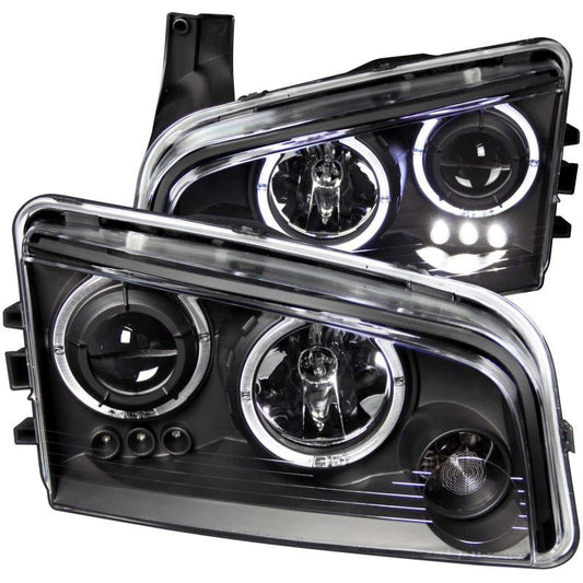 ANZO - ANZO 2006-2010 Dodge Charger Projector Headlights w/ Halo Black - Demon Performance