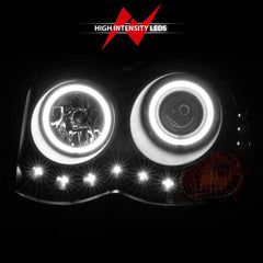 ANZO - ANZO 2008-2010 Jeep Grand Cherokee Projector Headlights w/ Halo Black (CCFL) - Demon Performance