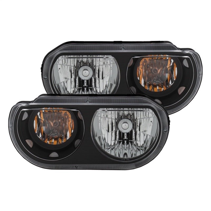 ANZO - ANZO 2008-2014 Dodge Challenger Crystal Headlights Black - Demon Performance