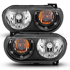 ANZO - ANZO 2008-2014 Dodge Challenger Crystal Headlights Black - Demon Performance