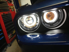 ANZO - ANZO 2008-2014 Dodge Challenger Projector Headlights w/ Halo Black (CCFL) - Demon Performance