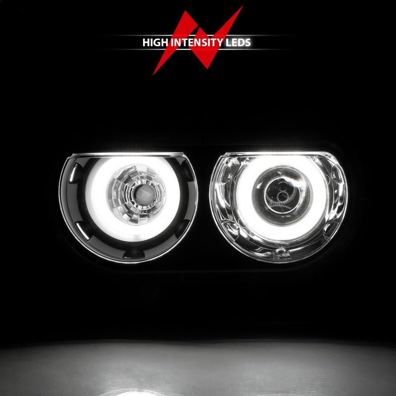 ANZO - ANZO 2008-2014 Dodge Challenger Projector Headlights w/ Halo Black (CCFL) - Demon Performance