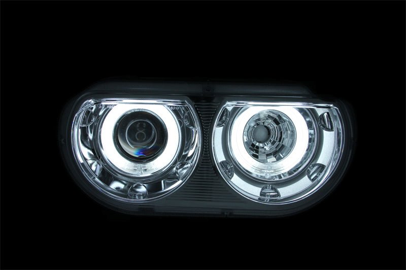 ANZO - ANZO 2008-2014 Dodge Challenger Projector Headlights w/ Halo Chrome (CCFL) - Demon Performance