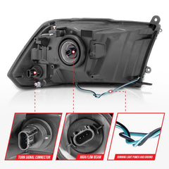 ANZO - ANZO 2009-2018 Dodge Ram 1500/ 2500/ 3500 Crystal Headlights w/ Light Bar Chrome Housing - Demon Performance