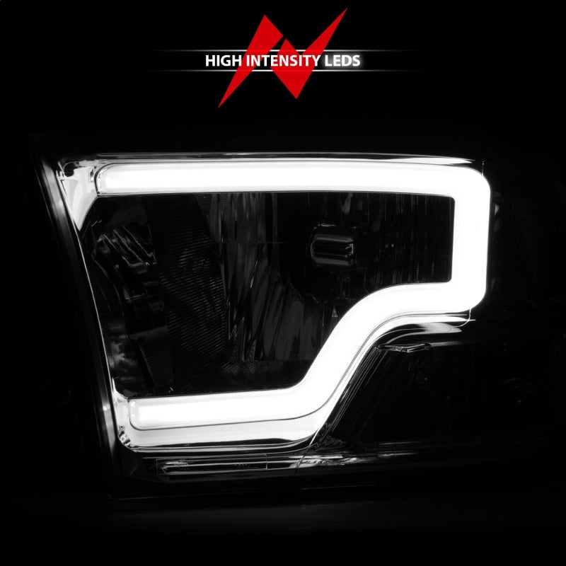 ANZO - ANZO 2009-2018 Dodge Ram 1500/ 2500/ 3500 Crystal Headlights w/ Light Bar Chrome Housing - Demon Performance