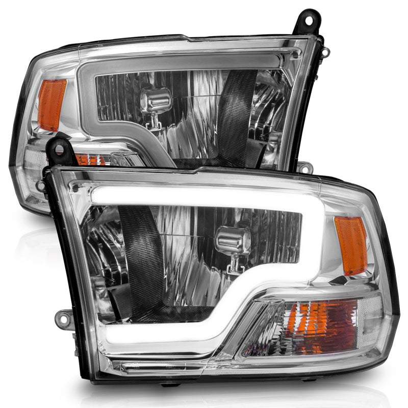 ANZO - ANZO 2009-2018 Dodge Ram 1500/ 2500/ 3500 Crystal Headlights w/ Light Bar Chrome Housing - Demon Performance