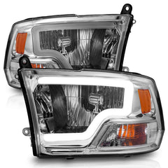 ANZO - ANZO 2009-2018 Dodge Ram 1500/ 2500/ 3500 Crystal Headlights w/ Light Bar Chrome Housing - Demon Performance
