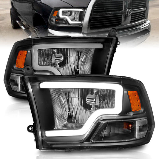 ANZO - ANZO 2009-2018 Dodge Ram 1500 Crystal Headlights w/ Light Bar Black Housing - Demon Performance