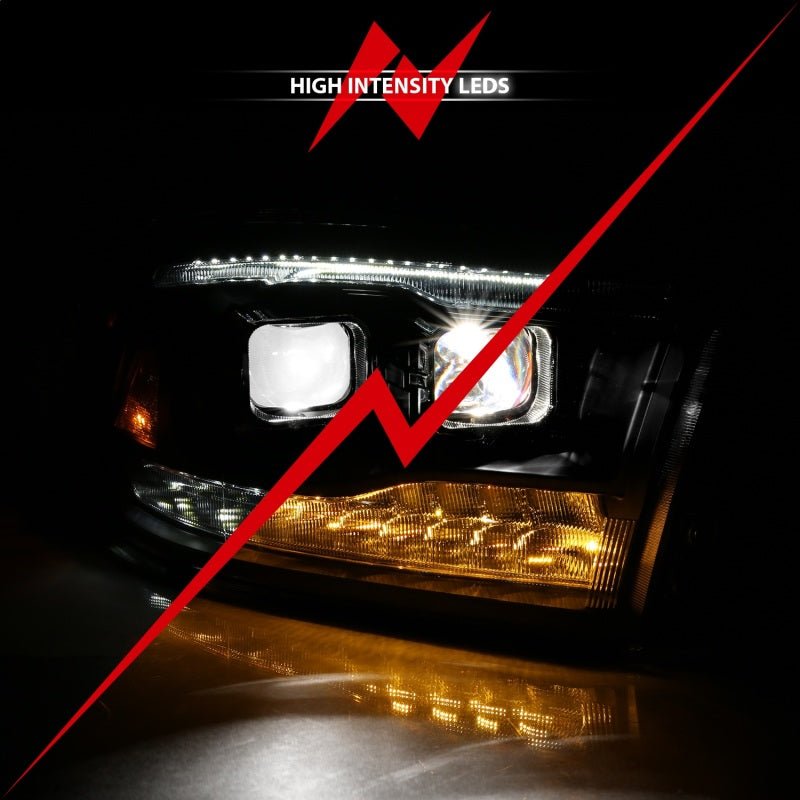 ANZO - ANZO 2009-2018 Dodge Ram 1500 Led Projector Plank Style Switchback H.L Halo Black Amber (OE Style) - Demon Performance