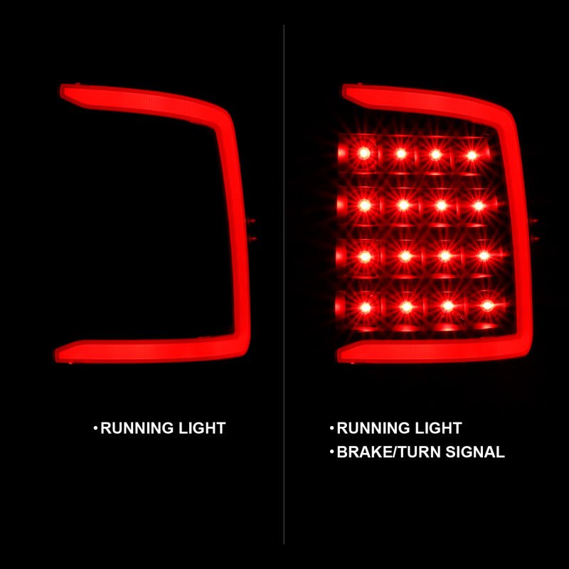 ANZO - ANZO 2009-2018 Dodge Ram 1500 LED Taillight Plank Style Black w/Smoke Lens - Demon Performance