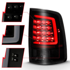 ANZO - ANZO 2009-2018 Dodge Ram 1500 LED Taillight Plank Style Black w/Smoke Lens - Demon Performance