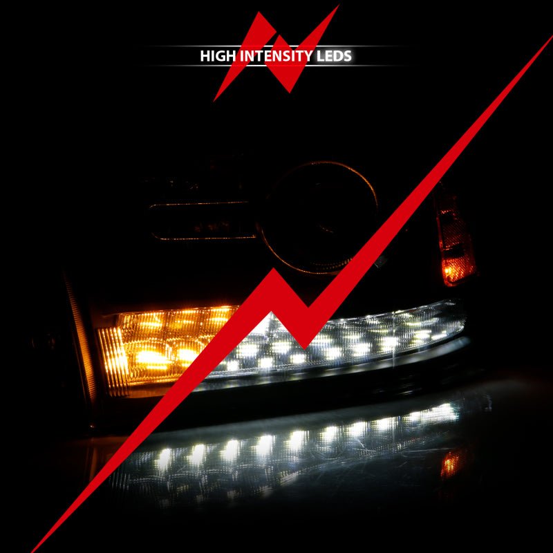 ANZO - ANZO 2009-2018 Dodge Ram 1500 Projector Headlights Plank Style Halo w/Switchback Matte Black - Demon Performance