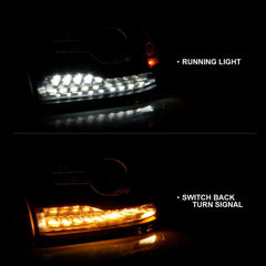 ANZO - ANZO 2009-2018 Dodge Ram 1500 Projector Headlights Plank Style Halo w/Switchback Matte Black - Demon Performance