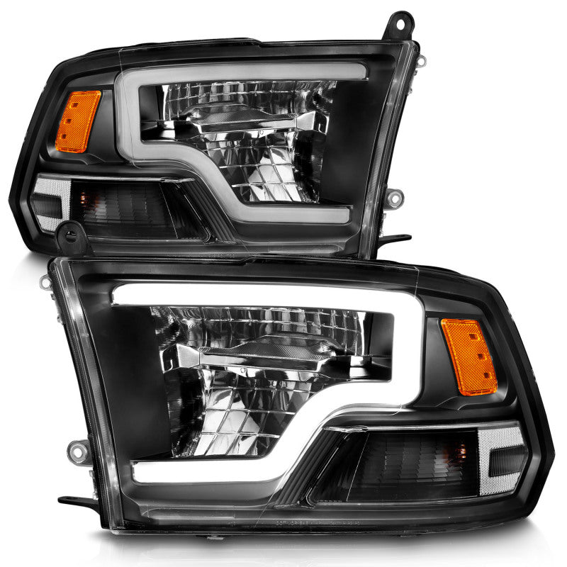 ANZO - ANZO 2009-2020 Dodge Ram 1500 Full LED Square Projector Headlights w/ Chrome Housing Black Amber - Demon Performance