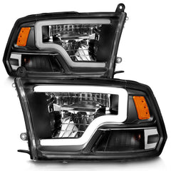 ANZO - ANZO 2009-2020 Dodge Ram 1500 Full LED Square Projector Headlights w/ Chrome Housing Black Amber - Demon Performance