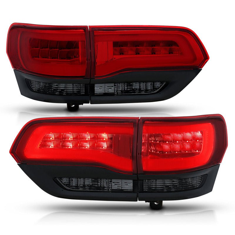 ANZO - ANZO 2014-2016 Jeep Grand Cherokee LED Taillights Red/Smoke - Demon Performance
