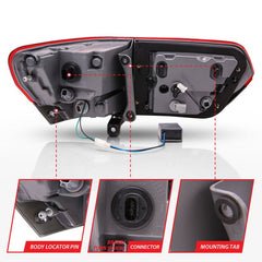 ANZO - ANZO 2014-2016 Jeep Grand Cherokee LED Taillights Red/Smoke - Demon Performance