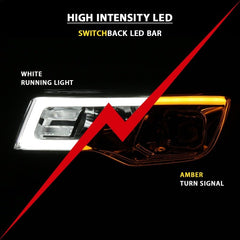 ANZO - ANZO 2017-2018 Jeep Grand Cherokee Projector Headlights w/ Plank Style Switchback - Chrome w/ Amber - Demon Performance