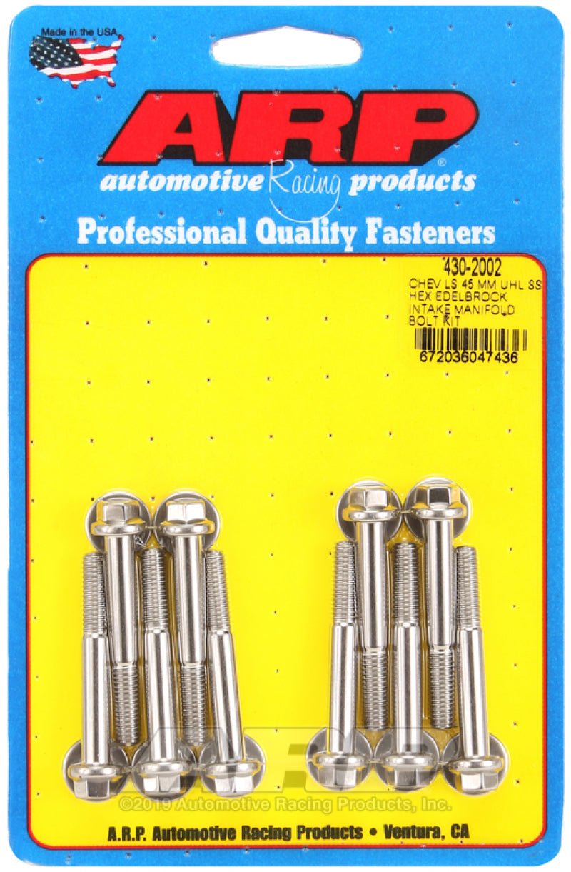 ARP - ARP Chevy LS 45Mm UHL Hex Edelbrock Intake Manifold Bolt Kit - Demon Performance