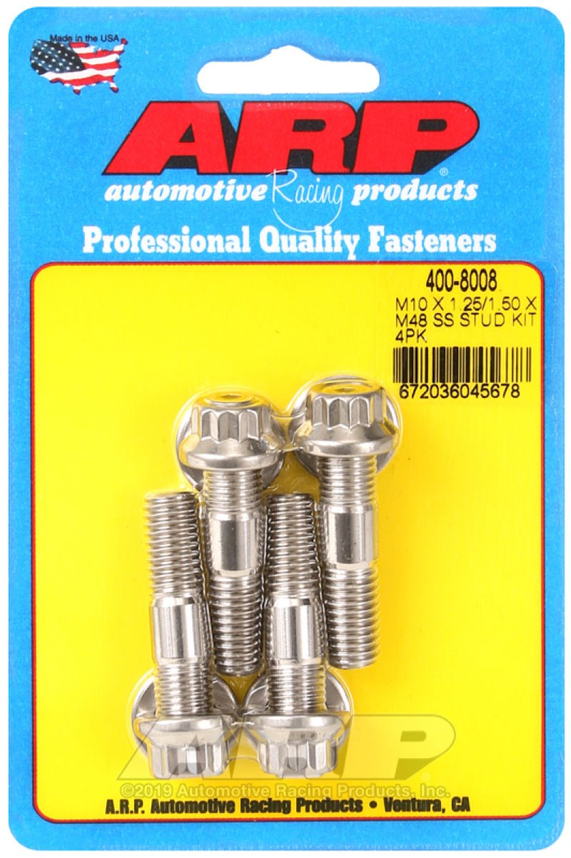 ARP - ARP M10 X 1.25/1.50 X 48mm Broached Stud Kit (4 Pcs) - Demon Performance