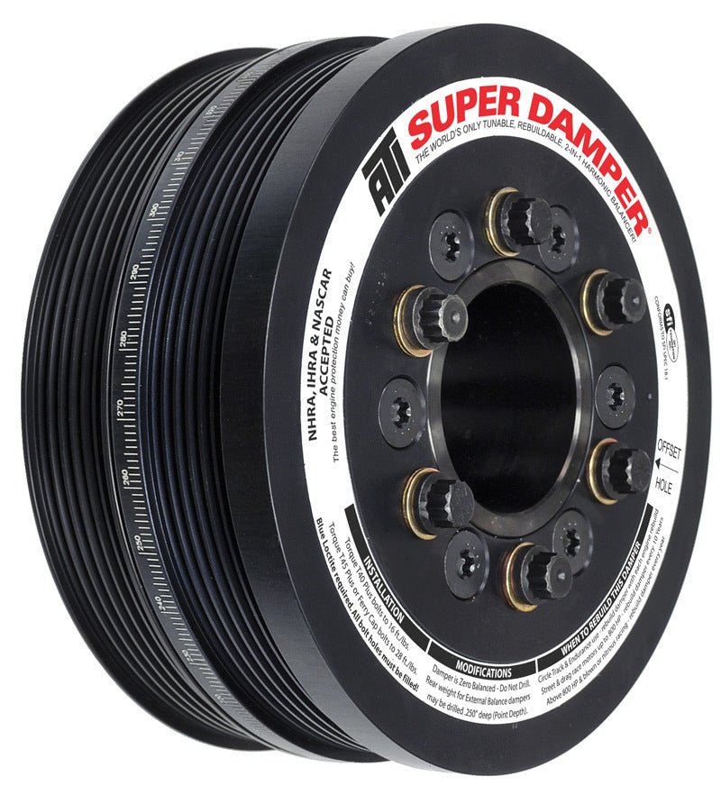 ATI - ATI Damper - 6.78in - Alum - (2) 6 Grv - Ford Coyote 5.0L - w/A/C Pulley - OEM Size - Demon Performance
