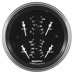 AutoMeter - Auto Meter Gauge Dual Fuel & OILP 3 3/8in 240E-33F & 100psi Elec Old Tyme Blk - Demon Performance
