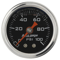 AutoMeter - Autometer AutoGage 1.5in Liquid Filled Mechanical 0-100 PSI Fuel Pressure Gauge - Demon Performance