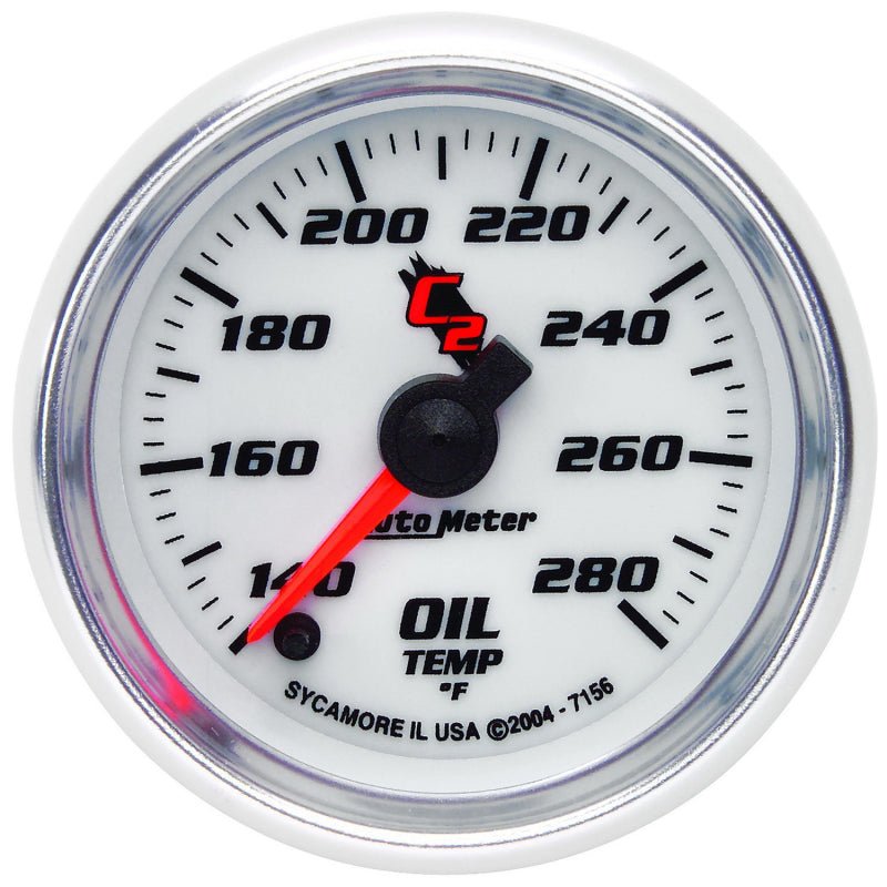 AutoMeter - Autometer C2 52mm 140 - 280 Deg. F Electronic Oil Temp Gauge - Demon Performance