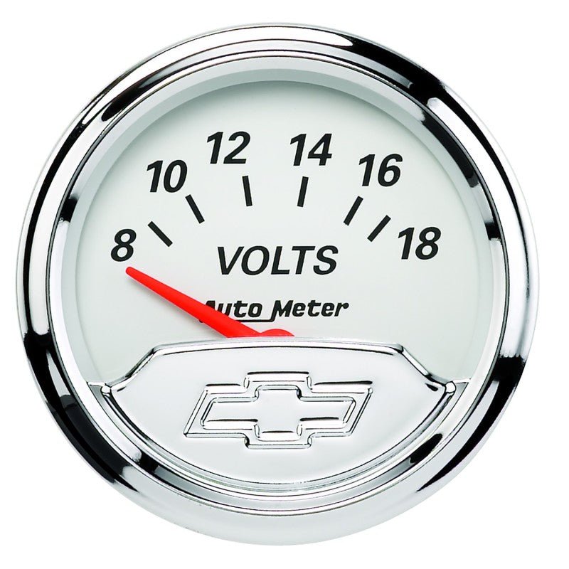 AutoMeter - Autometer Chevy Vintage 2in 8-18 Volts Short Sweep Electronic Voltmeter Gauge - Demon Performance