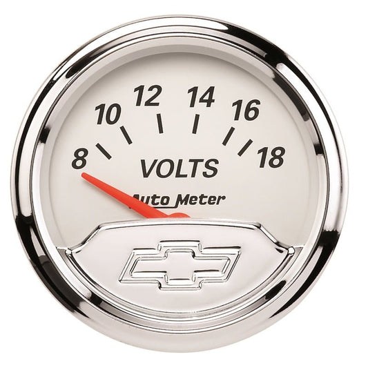 AutoMeter - Autometer Chevy Vintage 2in 8-18 Volts Short Sweep Electronic Voltmeter Gauge - Demon Performance