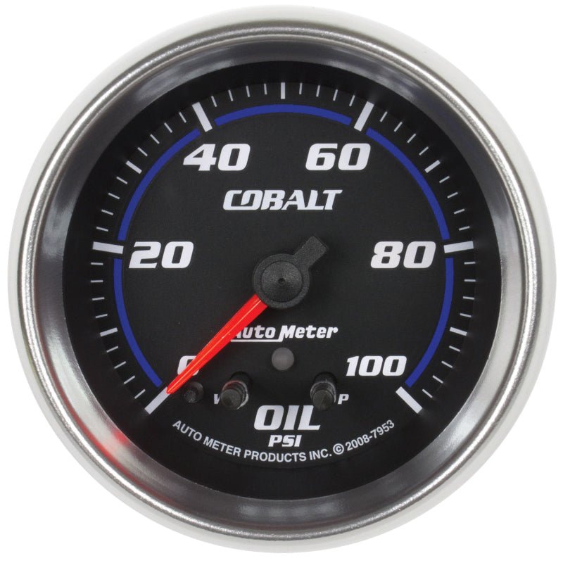 AutoMeter - Autometer Cobalt Oil Pressure Gauge 2 5/8in 100PSI Stepper Motor w/ Peak and Warn - Demon Performance